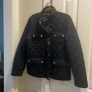 J Crew navy blue quilted jacket